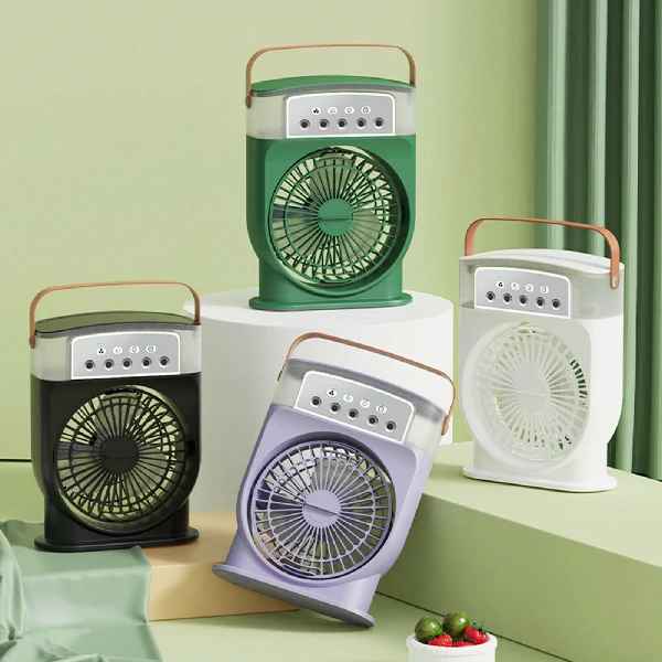 Rechargeable Air Cooler Fan With Mist Flow (Double Battery)