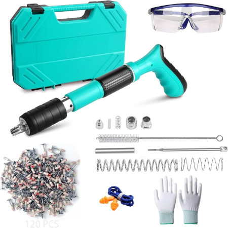 Premium 105 in 1 Manual Steel Nail Gun set -(105.Pcs Nail Gun Pin Set Free )